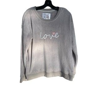 Muck Luks Grey sweatshirt with‎ embroidered LOVE size Medium